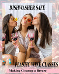 Plastic Wine Glasses, 24PCS – Pink, 7 Oz Plastic Goblets for Party