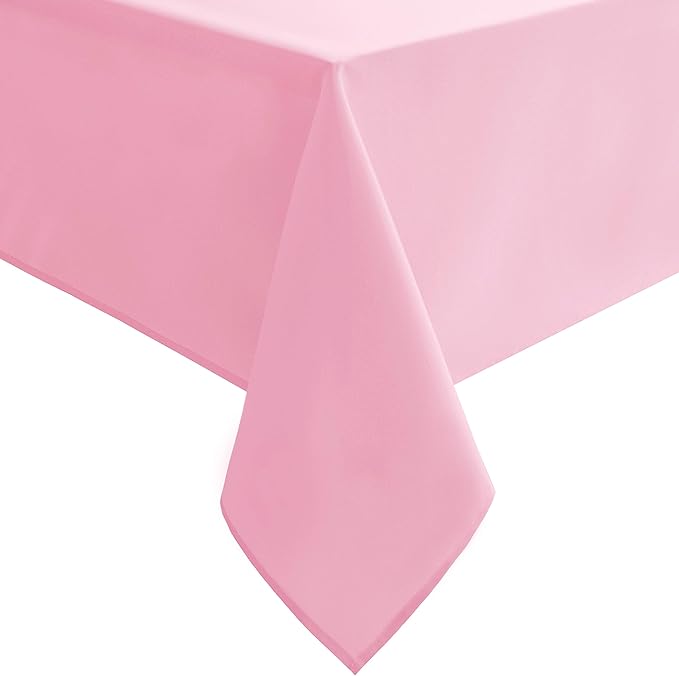 Hiasan Pink Tablecloth Rectangle - Waterproof Spillproof and Washable Oblong Table Cloth for Dining Room and Kitchen, 54 x 108 Inch