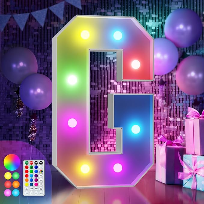 Marquee Decoration Light Up Letter G, 3 FT Foam Board, 16 Colors