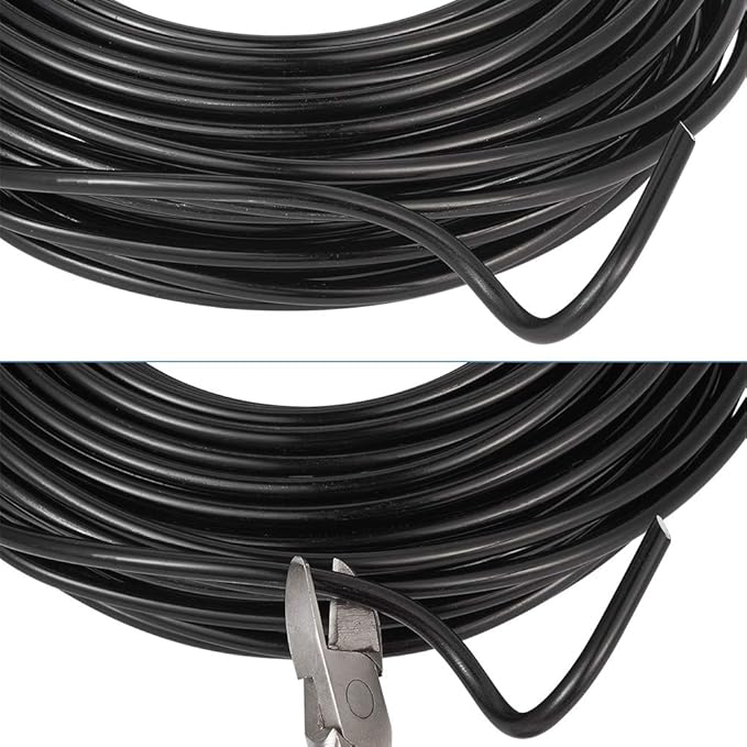 Fashewelry 65.6 Feet 3.5mm Aluminum Wire Black Bendable Metal Craft Wire for Beading Jewelry Craft Making