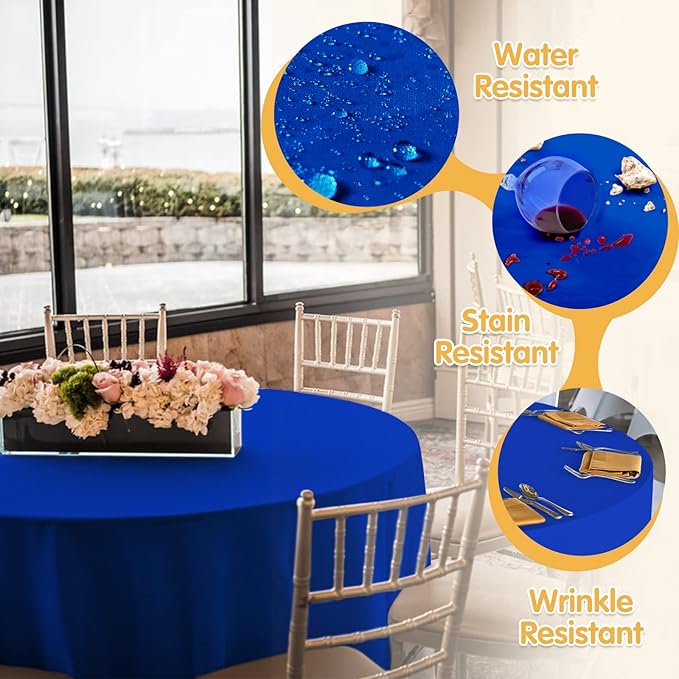 Tablecloths Royal Blue Round Polyester 90-Inch Pack of 10