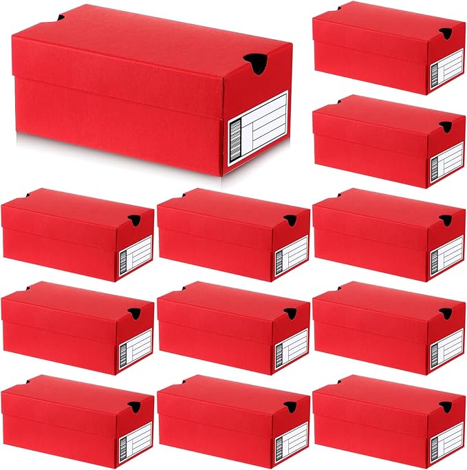 12 Sets Mini Sneaker Boxes for Party Favors Mini Shoe Gifts Boxes 4.7 x 2.5 x 2 Inch Sports Small Gift Case with Editable Label for Candies Cookies Snacks