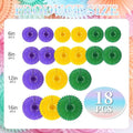 Mardi Gras Hanging Honeycomb Paper Fans, 18 Pcs