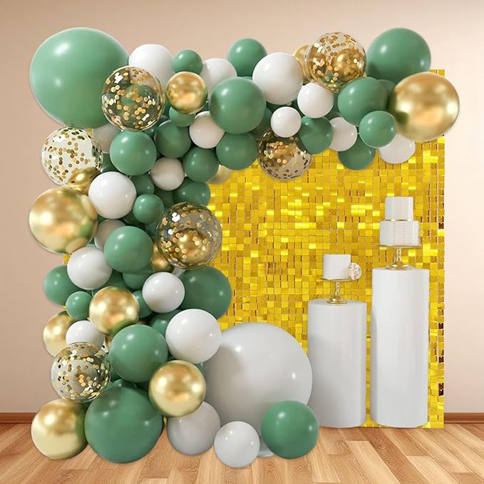 24PCS Gold Shimmer Wall Backdrop, Square Sequin Backdrops Panel, Glitter Wall Background for Birthdays, Weddings, Graduation, Engagements, Disco Bachelorette Party Decoration (4FTx6FT)