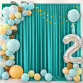 Turquoise Backdrop Curtain Set - 8 Panels, Wrinkle-Free, 40 ft x 10 ft