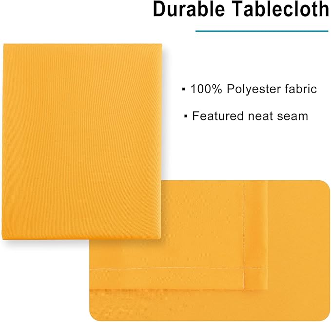 Hiasan Orange Yellow Rectangle Tablecloth - Waterproof Washable Fabric Table Cloth for Dining Party and Outdoor Use, 54 x 80 Inch