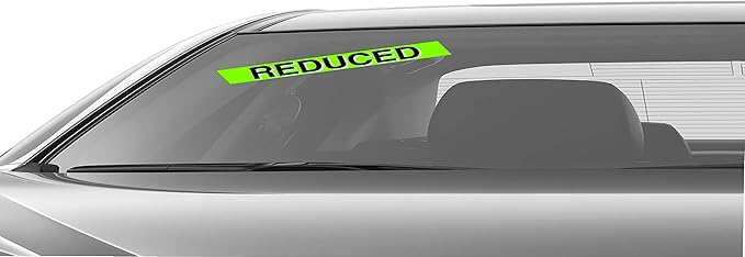 Ez-line Vinyl Windshield Stickers 3 Dozen 15 Inch Chartreuse Slogan Dealership Pro Pack for Car Lots (EZ115-Pack12)