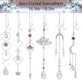 Sun Catchers, 6 Pieces Colorful Suncatchers Decorative Hanging Clear