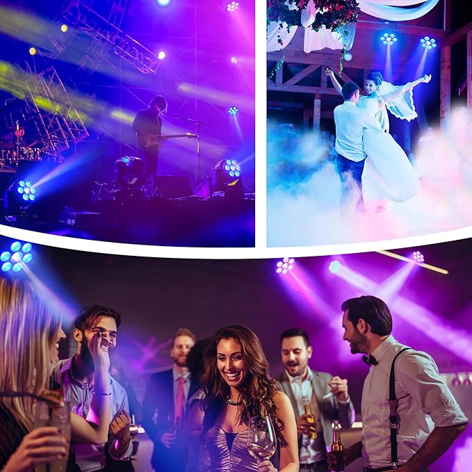 BETOPPER DJ Lights Moving Head,RGBW Mini Stage Lights Moving Head, DMX DJ Disco Lights Sound Activated, Mini Moving Heads Wash Light for Christmas, Parties, Club, Concert, Wedding, Disco Events, 7x8W