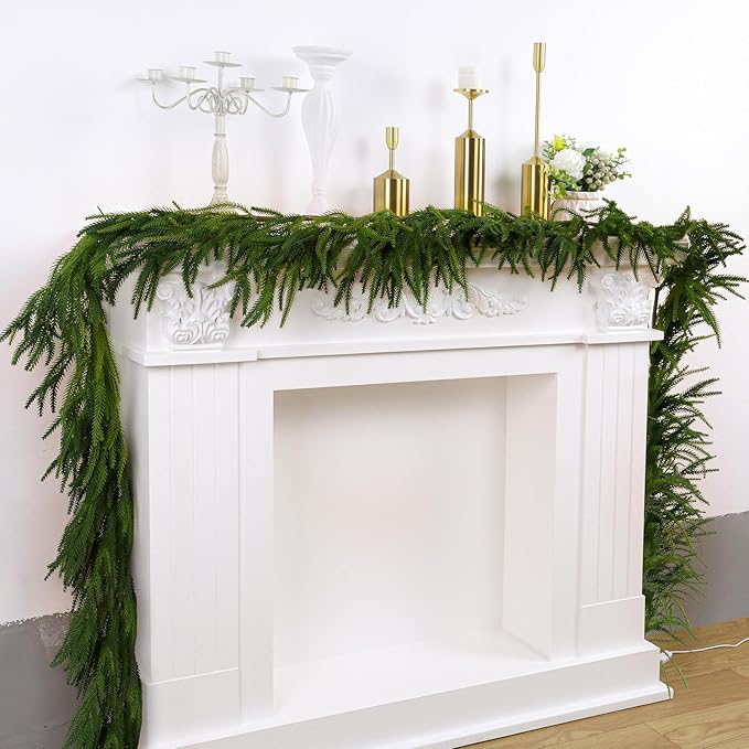 Garland Artificial Norfolk Pine Green 15 Ft Waterproof PE