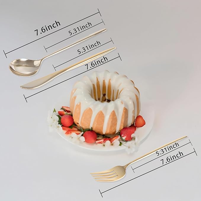 Heavy Duty Gold Disposable Spoons, 90 Count, 7.5 Inch Plastic