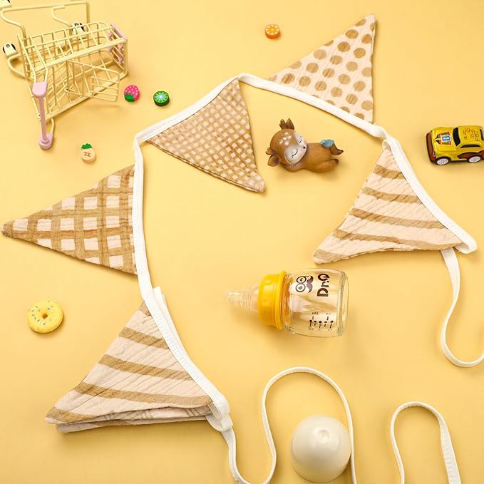 Pennant Banner Set, 2 Cotton Garlands with 10 Flags Each, Vivid Colors