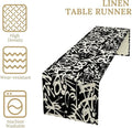 Graffiti Table Runner, Black White Abstract Messy Art Theme Pattern