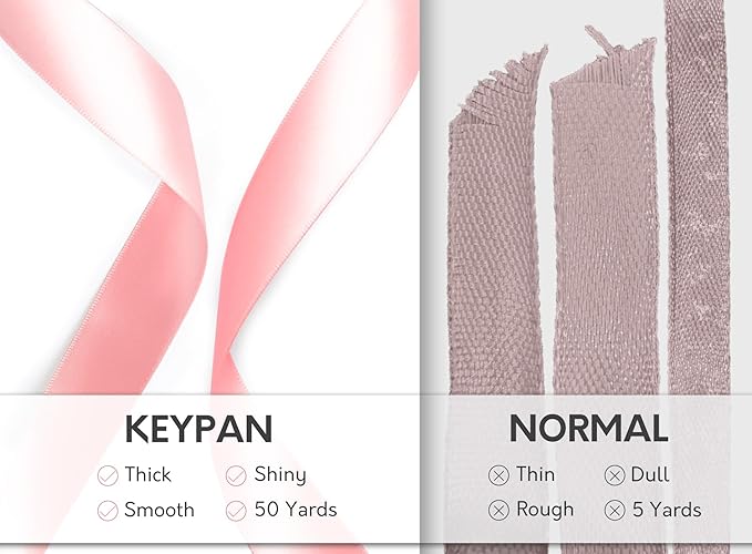 Pink Satin Ribbon 7/8 Inch x 50 Yards Double-Faced Polyester Ribbons for Flower Bouquet Gift Wrapping Party Decor Wedding Invitation DIY Craft