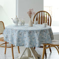 Pastoral Round Tablecloth, Linen Fabric Table Cloth, 60 Inch Dia
