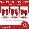 Gift Wrap Bows, 24 Pack Satin Polyester Bows with Twist Ties