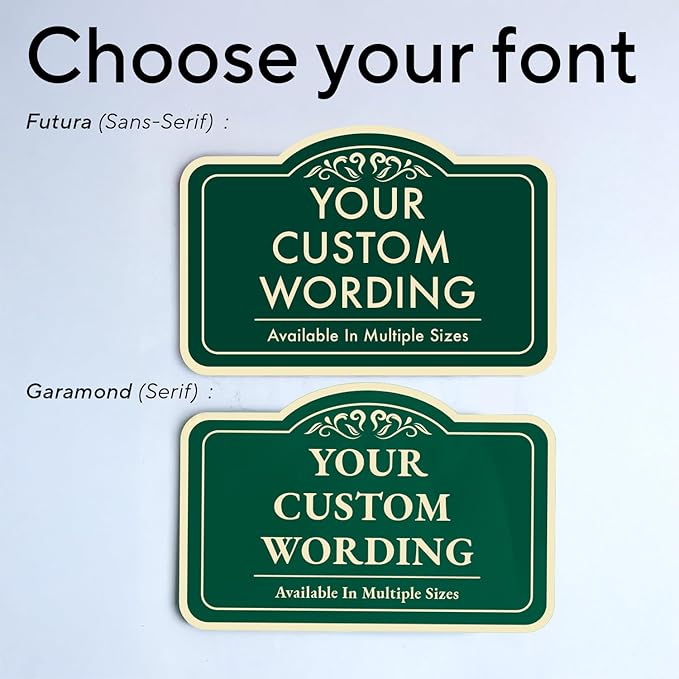 Custom Decorative Outdoor Metal Signs - Personalized Aluminum Signs, Waterproof, USA Made - Design 1 Forest Green 24x18 In