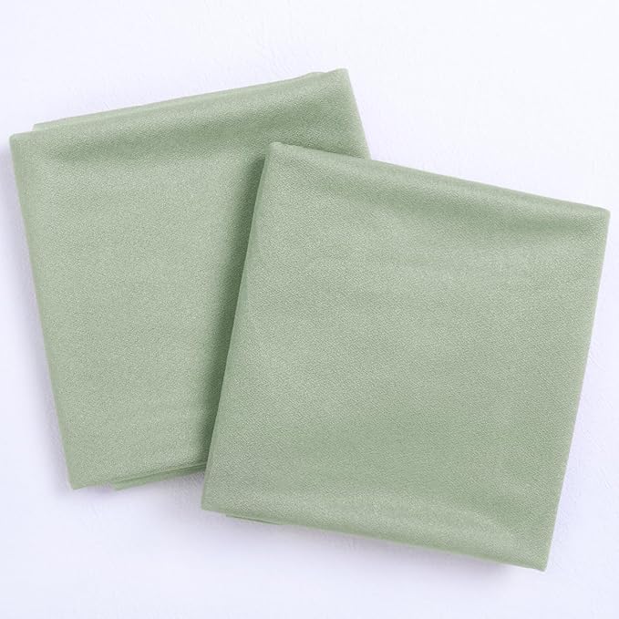 Outdoor Curtains Sage Green Sheer Chiffon Arch Drapes, 2 Panels 29 x 20 Ft
