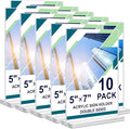 Acrylic Sign Holder 5x7, 10 Pack Clear Double Sided Table Menu Vertical Display Stand Desktop Display Stand Paper Holder Table Sign Suitable for Restaurants Office Store Show Fair