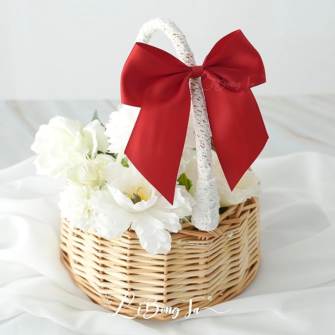 Gift Wrap Bows, 24 Pack Satin Polyester Bows with Twist Ties