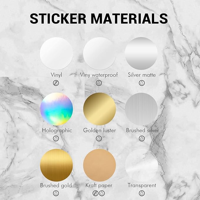 Custom Logo Stickers for Business, Personalised Logo Labels, Waterproof, Perfect for Branding & Packaging (Brushed Silver)