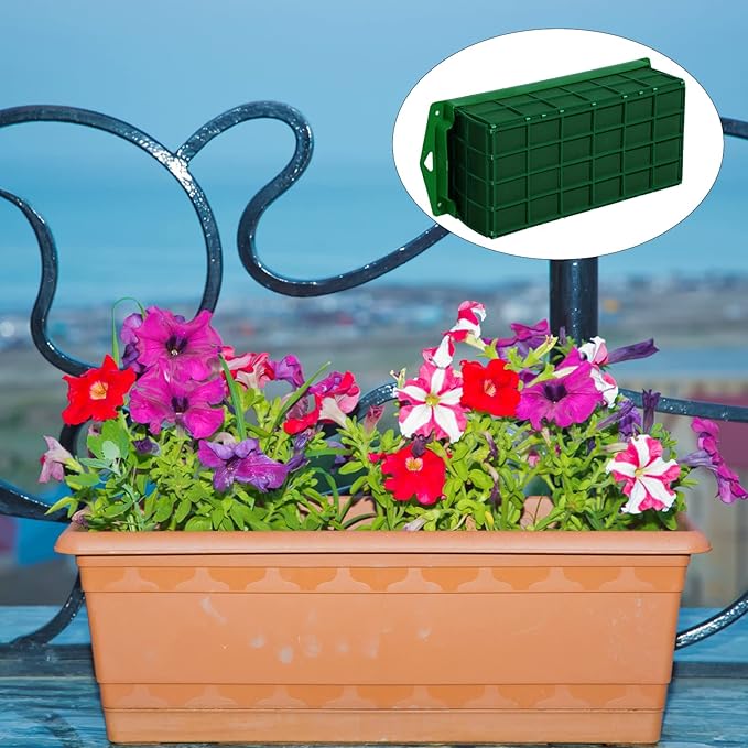 Boao 6 Pieces Floral Foam Cage Holder with Floral Foam for Fresh Flowers Cage Bowl for Table Centerpiece Flower Arrangement, Rectangle, 11.8 x 4.7 x 3.1 Inch