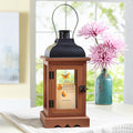 Decorative Candle Lantern - Wood and Metal, 12-Inch, Battery LED