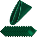 Aneco 12 Pieces Satin Napkin Square 20 x 20 Inches Dinner Napkins Weddings Party Napkin Soft Table Napkins for Romantic Weddings Party Dinner Decoration (Forest Green)