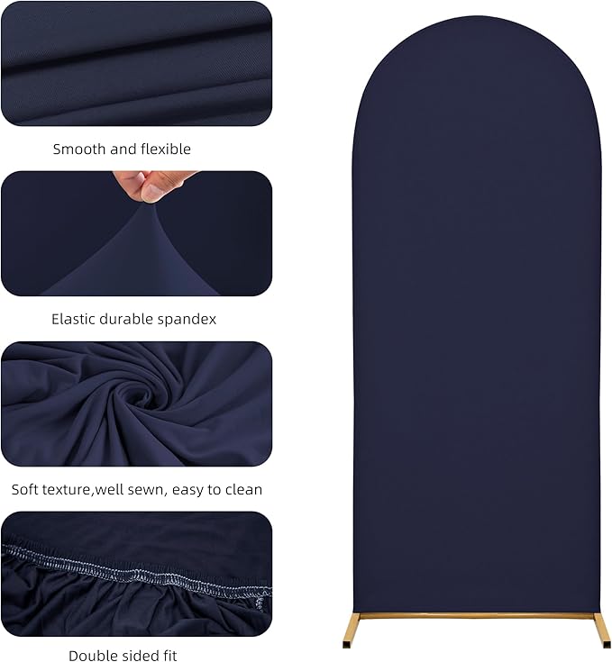 Wedding Arch Cover 7.2FT 6FT Arch Backdrop Cover Spandex Fitted Arch Cover for Round Top Chiara Backdrop Stand Covers for Wedding Birthday Party Baby Shower Banquet Ceremony Decoration