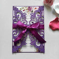 Laser Cut Wedding Invitations Cards, 25PCS – Dark Purple