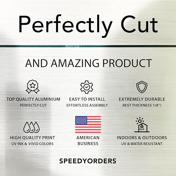 Custom Metal Signs, Personalized Aluminum, Waterproof Business Signs, White Aluminum (Red Background, 14x10 In)