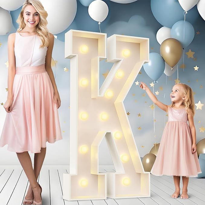 Marquee Light Up Letter Sign, 4 Ft Tall, 27 Letters and 10 Numbers