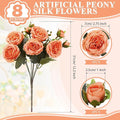 8 Bundles Artificial Peonies Flowers Boho Faux Flowers Arrangements