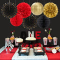 Black Gold Party Decorations Streamers Lanterns – Red, 14pcs