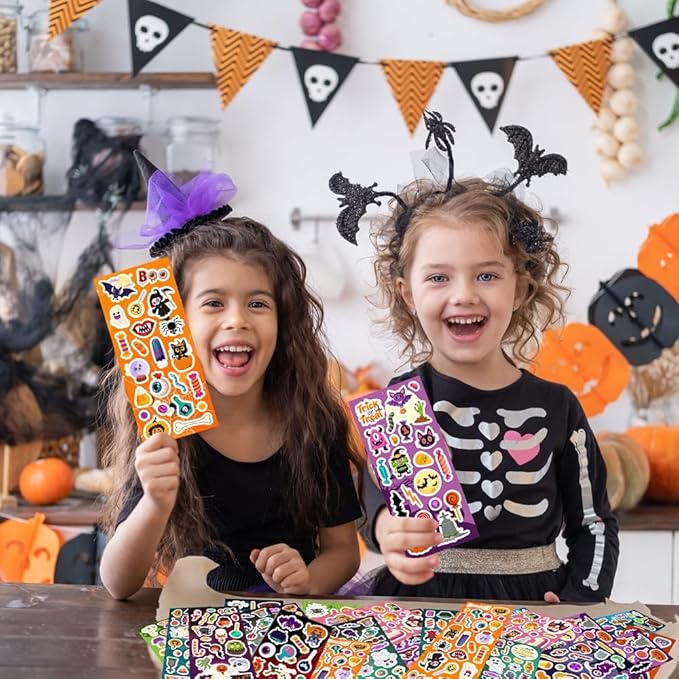 36 Sheets Halloween Stickers, Halloween Stickers for Kids Treat Bags Classroom Crafts Gifts Decorations, Halloween Party Favors, Trick or Treat Party Supplies