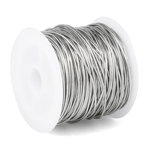 82FT Jewelry Wire 20 Gauge Tarnish-Resistant Copper Beading Wires Roll Bulk for DIY Crafts Jewelry Making, Silver Wire