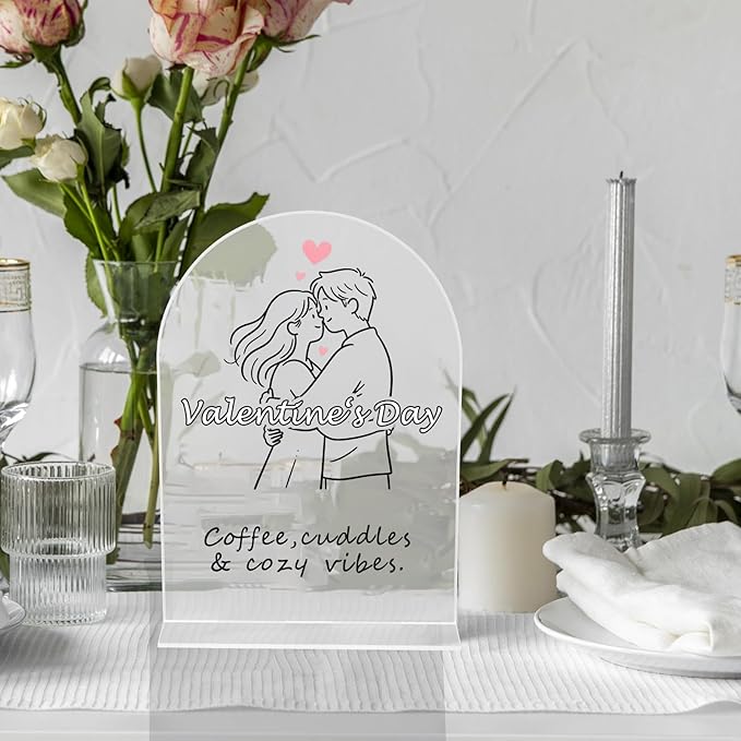 Tabletop Signs: 9 Pack Arched Acrylic 5 x 7 Inch Reusable Blanks