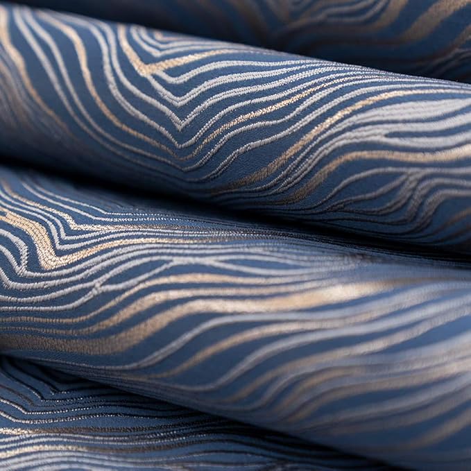 Avigers 12 x 78 Inch Decorative Luxury Abstract Striped Navy Blue Table Runners with Tassels for Home Living Room Bedroom Art Decor Wedding
