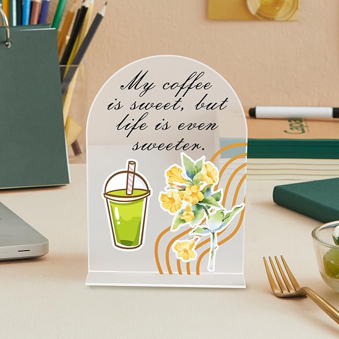 Tabletop Signs: 9 Pack Arched Acrylic 5 x 7 Inch Reusable Blanks