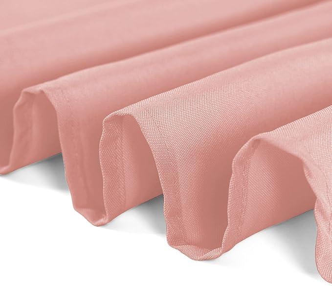 90 inch Round Tablecloth Washable Polyester Table Cloth Decorative Table Cover for Wedding Party Dining Banquet（90 inch, Dusty Pink）