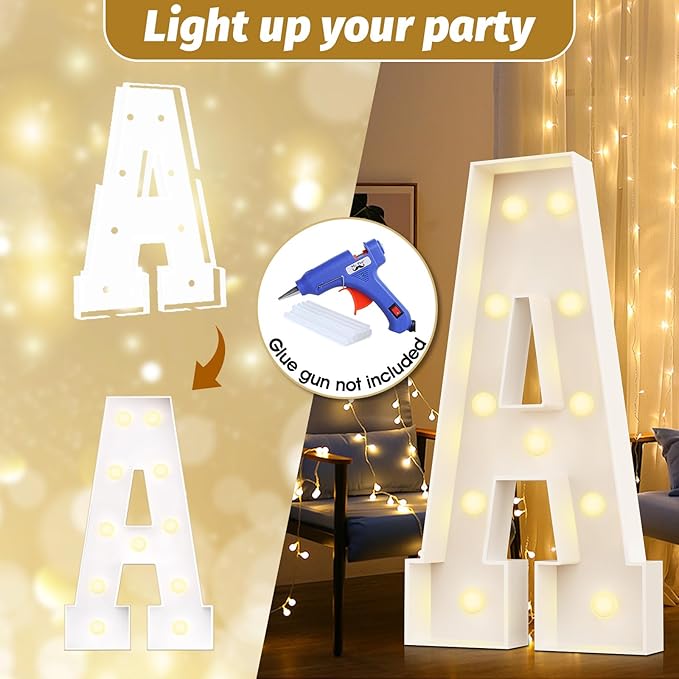 Decorative Marquee Sign, 4 Ft Light Up Letters with LED String Lights
