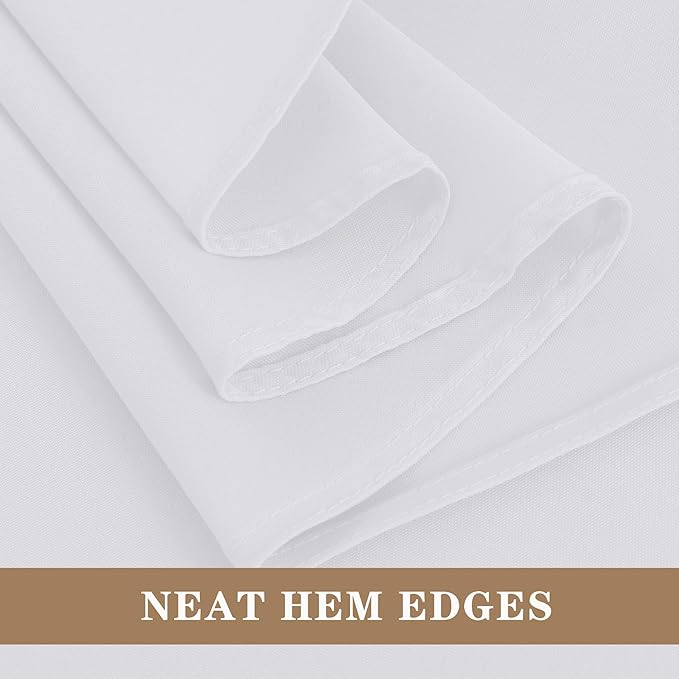 Fitable White Table Clothes for Rectangle Tables, 6 Pack - 90 x 132 Inch - Reusable and Elegant Tablecloths, Polyester Fabric Table Covers for Wedding, Party, Banquet, Formal Events