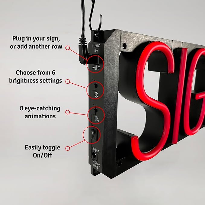 SpellBrite PINTS Sign | Beer-Related Sign with Neon Look, White LED Light Source | 17.8" x 6.3"