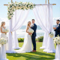 Wedding Arch Draping Fabric Backdrop 1 Panel Arch, 30" X 19Ft – White