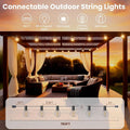 String Lights 150FT Warm White LED, 58 Bulbs, Dimmable, Black