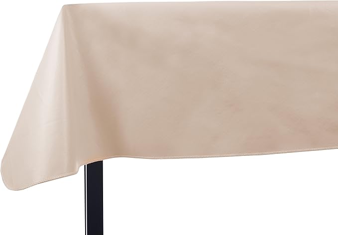 Vinyl Tablecloth in Sand, 52 x 90 Inch Rectangle, Wipe-Clean