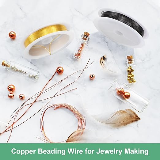 0.8 mm/20 Gauge Copper Wire for Jewelry Making, 7.5FT Copper Beading Craft Wire for Jewelry/Weaving/DIY Crafting/Planting, Color-Retaining [2.3 M, Copper Tone]