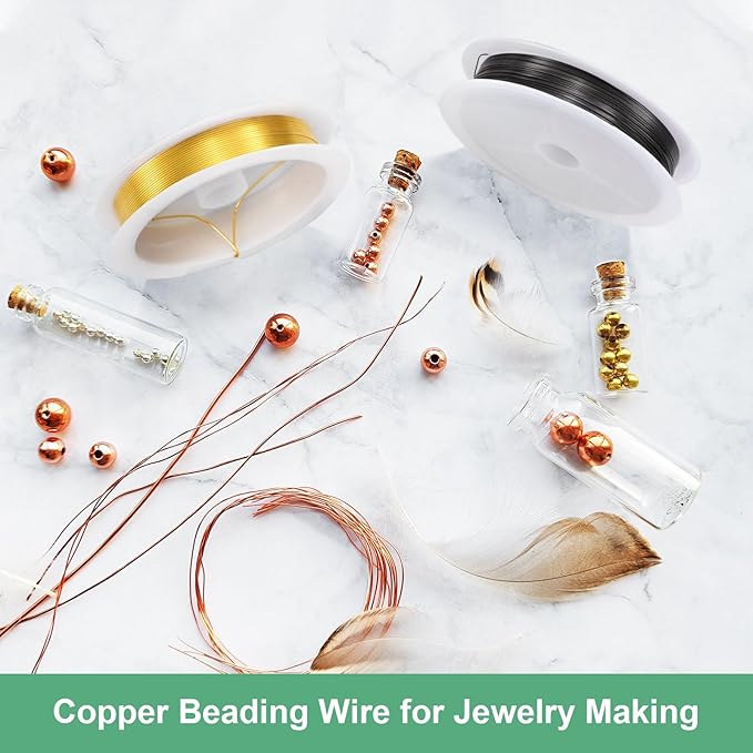 0.8 mm/20 Gauge Copper Wire for Jewelry Making, 7.5FT Copper Beading Craft Wire for Jewelry/Weaving/DIY Crafting/Planting, Color-Retaining [2.3 M, Gold Tone]