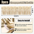 29x108 Inch Champagne Foil Fringe Table Skirts Metallic, 3 Pack – Gold