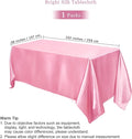 Satin Tablecloth 102 X 58 Inch Overlay Satin Table Cover, 1 Pack – Pink